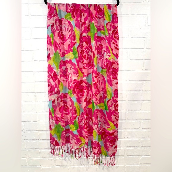 Lilly Pulitzer Holy Grail First Impressions Hotty Pink Scarf The Lilly Scarf 🦄 - Picture 12 of 13